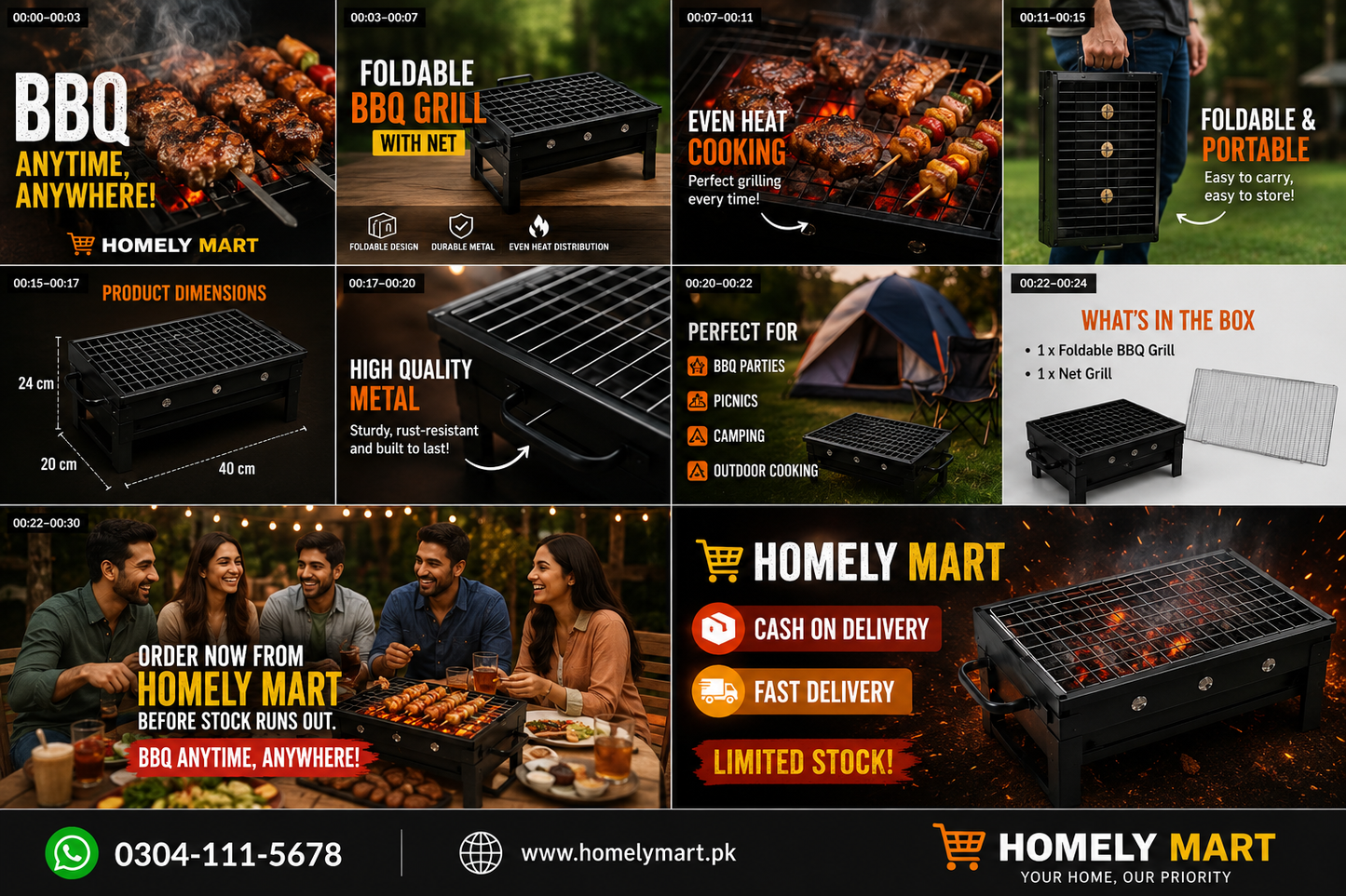Premium Foldable BBQ Grill