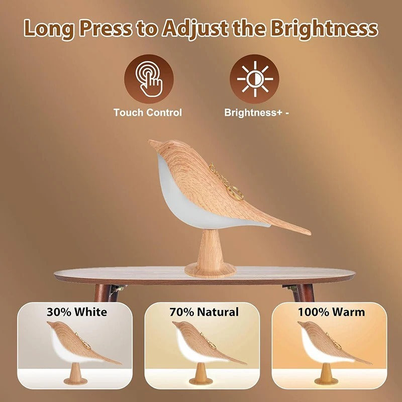 Wooden Bird LED Lamp