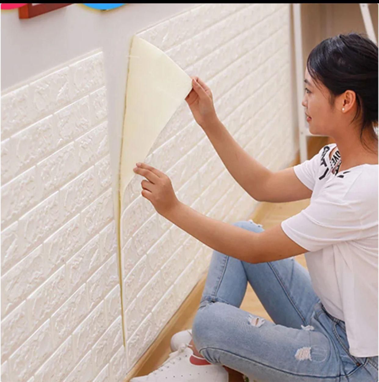 3D Self-Adhesive Brick Wall Panels